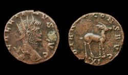 Gallienus, Zoo Issue, Antelope Standing Right reverse